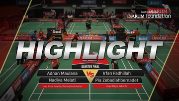 Adnan M/Nadya Melati (Jaya Raya Jakarta/Pertamina Fastron) VS Irfan Fadhillah/Pia Zebadiahbernadet (Jaya Raya Jakarta)