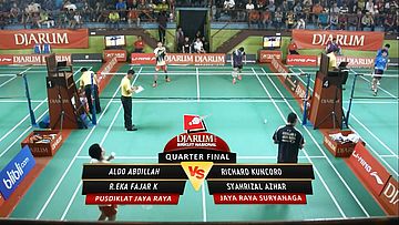 Aldo A./ R. Eka F.(PUSDIKLAT JAYA RAYA) VS Richard K./ Syahrizal A. (JAYA RAYA SURYANAGA)