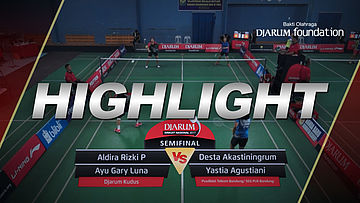 Aldira Rizki Putri/Ayu Gary Luna M (Djarum Kudus) VS Desta A/Yastia Agustiani (Pusdiklat Telkom Bandung/SGS PLN Bandung)
