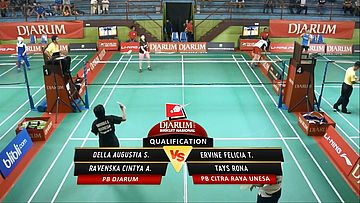 Della Augustia S./ Ravenska Cintya A. (PB DJARUM) VS Ervine F.T./ Tays Rona (PB CITRA RAYA UNESA)