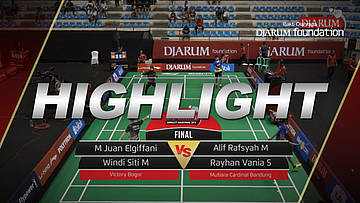 M Juan Elgiffani/Windi Siti Mulyani (Victory Bogor) VS Alif Rafsyah M/Rayhan Vania S (Mutiara Cardinal Bandung)