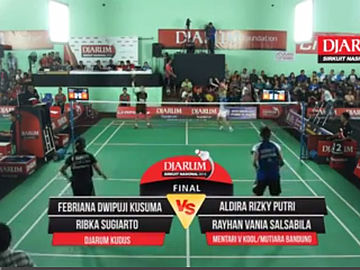 Aldira Rizky Putri/Rayhan Vania Salsabila (MENTARI V KOOL/PB MUTIARA CARDINAL BANDUNG) VS Febriana Dwipuji Kusuma/Ribka Sugiarto (PB DJARUM KUDUS)