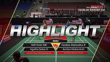 Rafi Evan Adi H/Agatha Sekar Kinanti (SKO Ragunan) VS Ferdian Mahardika Ranialdy/Annisa Mubarokah (Jaya Raya Jakarta/FIFA BC)