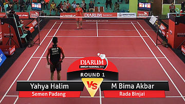 Yahya Halim (PB. SEMEN PADANG) VS M. Bima Akbar (PB. RADA BINJAI)