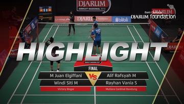 M Juan Elgiffani/Windi Siti Mulyani (Victory Bogor) VS Alif Rafsyah M/Rayhan Vania Salsabila (Mutiara Cardinal Bandung)