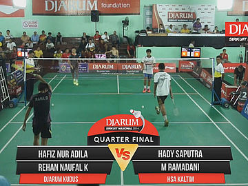 Haffiz Nur Adila/Rehan Naufal Kushardjanto (PB DJARUM KUDUS) VS Hady Saputra/M. Ramadani (PB HSA KALTIM)