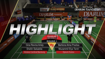 Berliona Alma Pradisa/Muzammil Elya Tantri (Djarum Kudus) VS Gina Revina Aristy/Shellin Salsabila Nurfazhriah (Mutiara Cardinal Bandung)