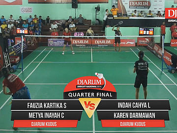 Fauzia Kartika Sari/Metya Inayah Cindiani (PB DJARUM KUDUS) VS Indah Cahya Lestari/Karen Darmawan (PB DJARUM KUDUS)