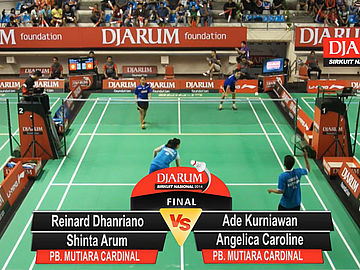 Reinard Dhanriano/Shinta Arum (PB. MUTIARA CARDINAL) VS Ade Kurniawan/Angelica Caroline (PB. MUTIARA CARDINAL)