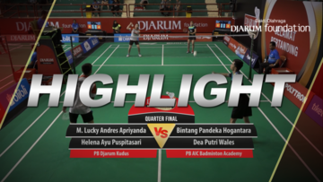 M. Lucky Andres Apriyanda/Helena Ayu Puspitasari (Djarum Kudus) VS Bintang Pandeka Hogantara/Dea Putri Wales (AIC Badminton Academy)
