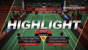 Ario Bimo Gagat Raino/Febby Valencia Dwijayanti (Djarum Kudus) VS Christopher Andrew Dolorossa/Ludwina Audrey Naomi (Victory Bogor)