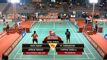 Fauzi Habibi/ Apriani Rahayu (Pelatprov PBSI DKI) VS M. Febriansyah/ Cynthia Shara (PB DJARUM)