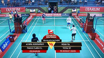 Aliana Kurniawati/ Thalia Clara R.L. (PB DJARUM) VS Indah R./ Tessa N.Y. (PB BERKAT ABADI)